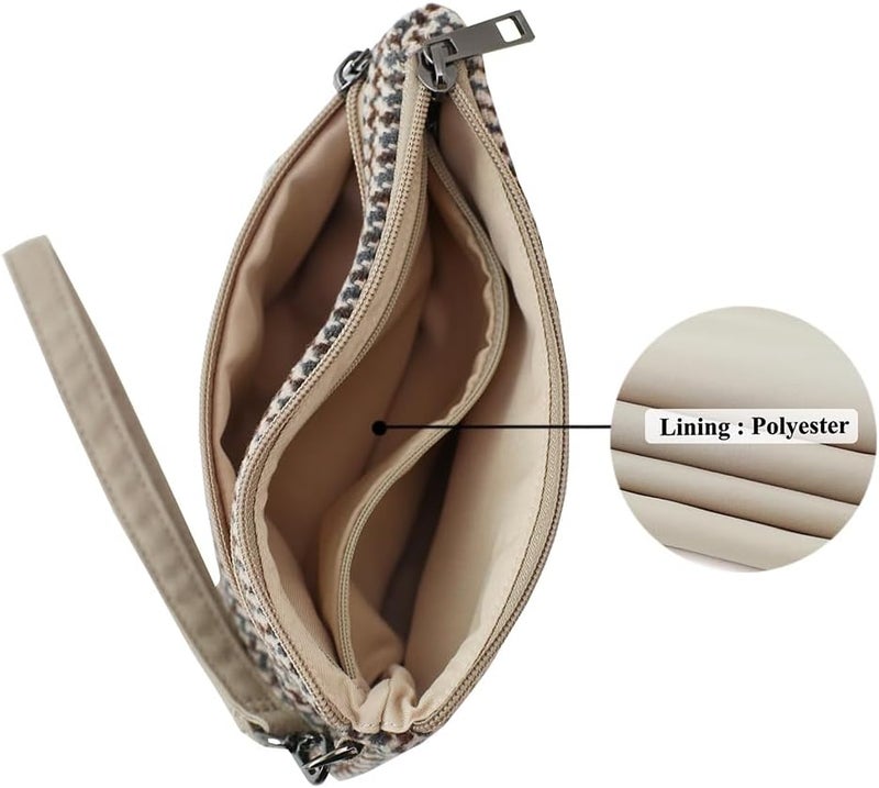 BBORGDC Small Wristlet Wallets for Women, Zip Clutch Bag with Wristlet Pouch, 3-Zipper Original Design - Image 3